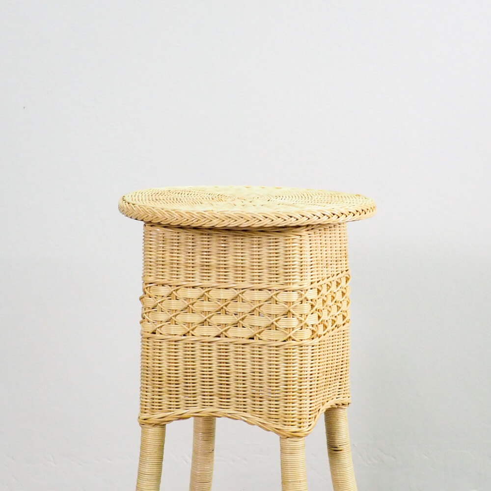 โต๊ะข้าง หวายแท้ PISAMAI รุ่น MESA SIDE TABLE ทรง MINIMAL ขนาด 40*40*70 ซม. สีธรรมชาติ_1